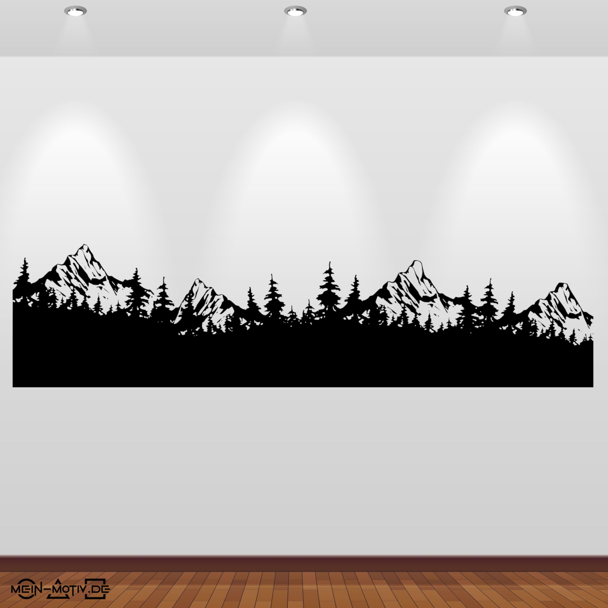 46363 Wald und Berglandschaft Silhouette Wandsticker